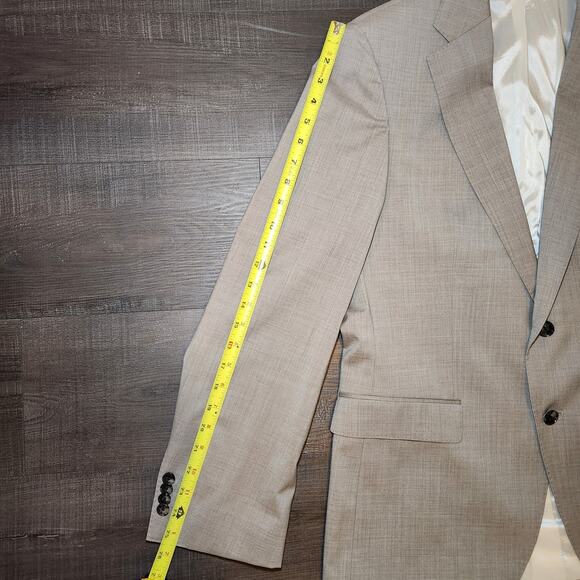 HUGO BOSS Mens Sport Coat Blazer 40R Solid Gray Marzotto Wool Two Button Notch - Picture 7 of 16